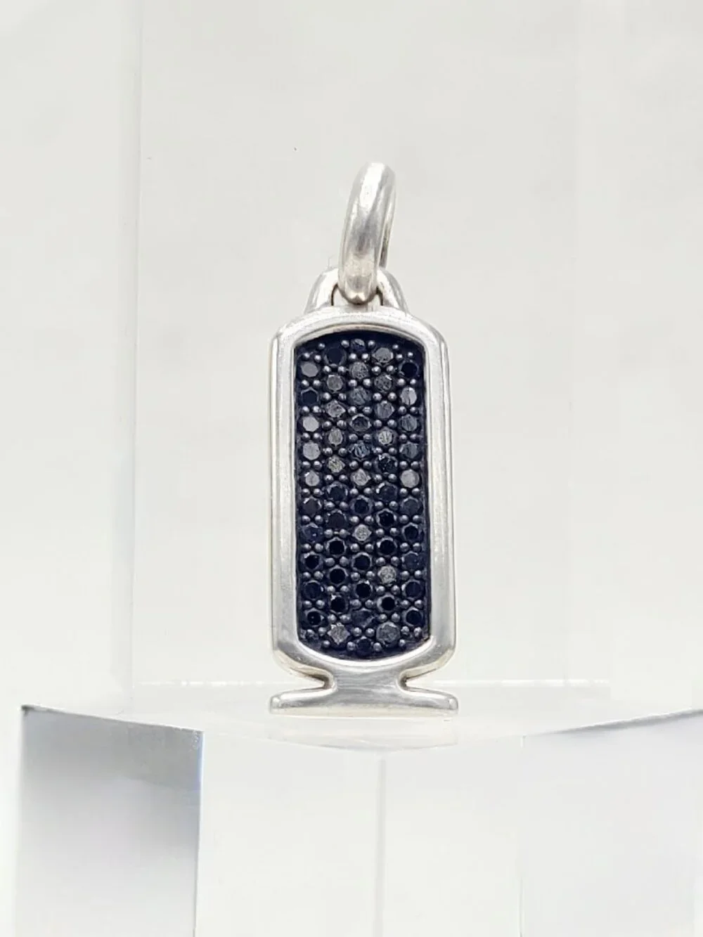 David Yurman Cairo Cartouche Amulet w/ Pavé Black Diamonds - RARE
